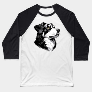Stunning and Cool Entlebucher Mountain Dog Monochrome and Gold Portrait for Father's Day Baseball T-Shirt